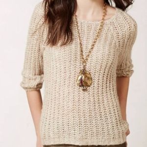 Anthropologie Knitted & Knotted Sunstitch Sweater